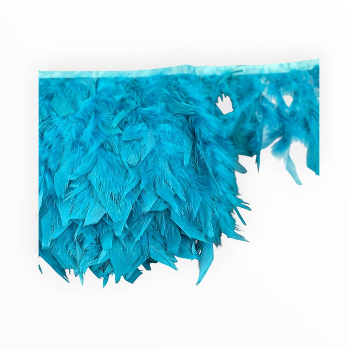 🪶 Dry Feather Trim – Deluxe - Bright Sky Blue for wholesale by City Fabrics