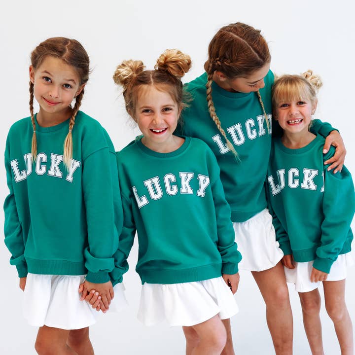 CHANCEUX | EN VERT | coupe oversize à épaules tombantes | ENFANTS pour la vente par Minimalist Folk Co.