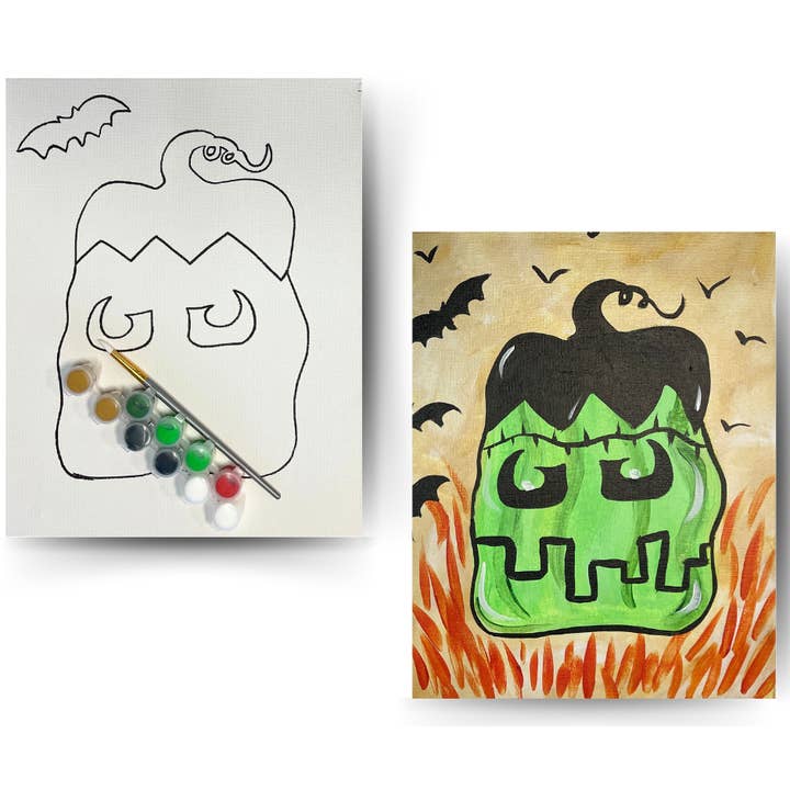 Frankenstein - DIY Canvas Paint Kit - Includes Paint & Brush for wholesale by Painted Grape