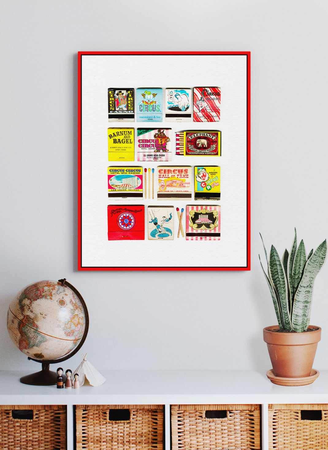 Matchbox 912 - Wholesale Art Print - Circus Vintage Matchbook Collage1