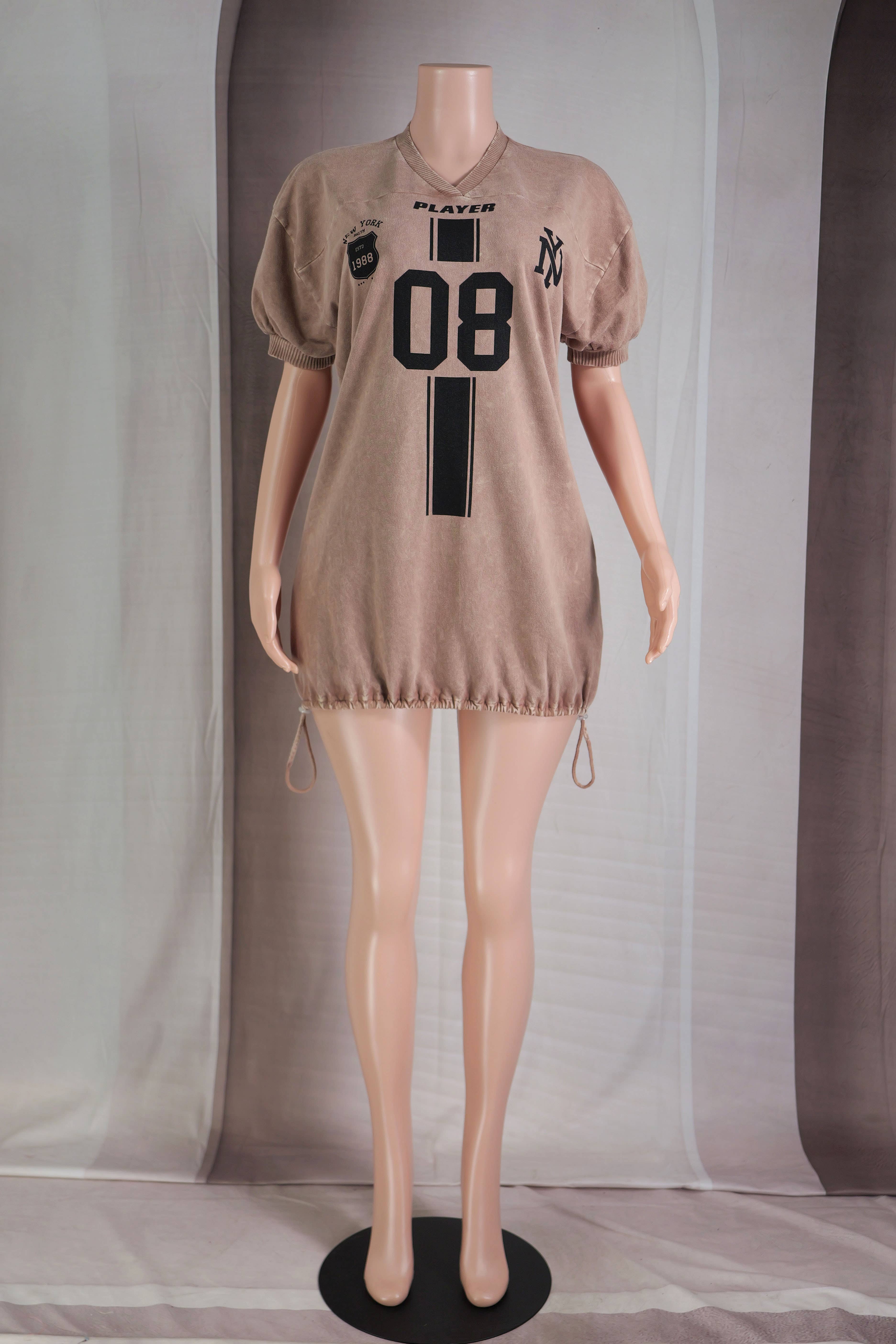 Dalia Studio - Vendita all'ingrosso Vestito - Donna - ABITO GRAFICO STILE MAGLIA SPORTIVA LAVAGGIO MINERALE3