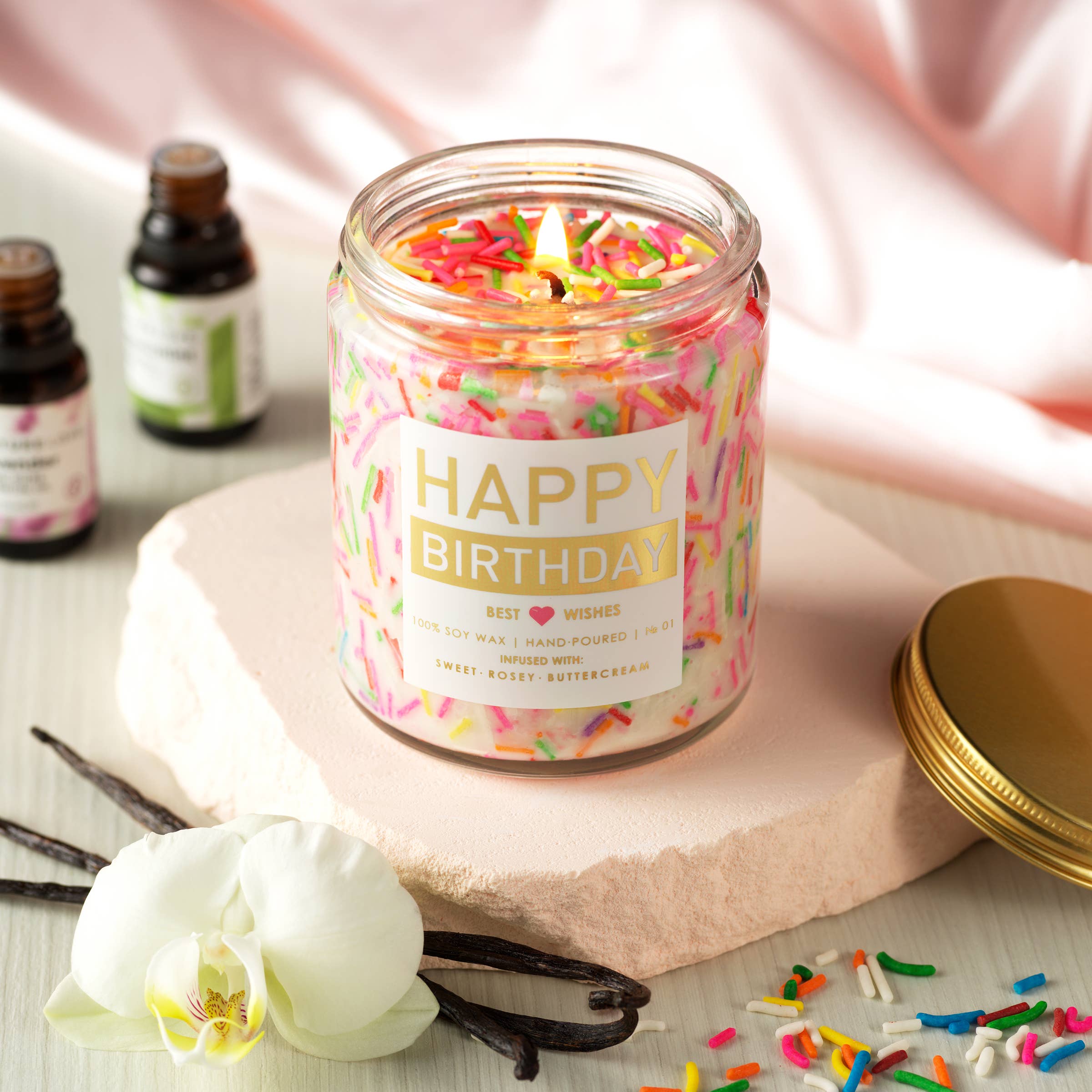 Lovery - Wholesale Jar/Filled Candle - Birthday Gifts for Mom, Happy Birthday Candle with Sprinkles4