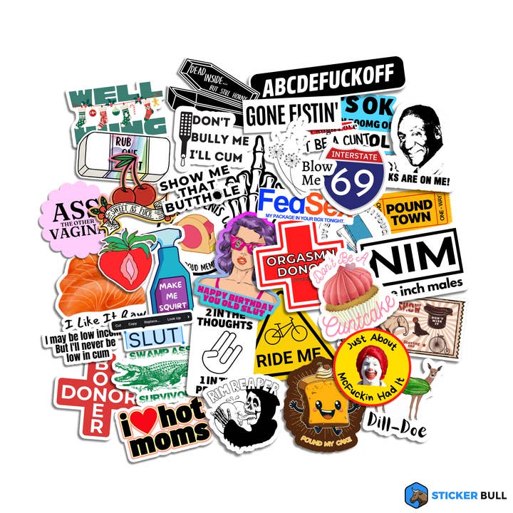 Raunchy Sticker Pack Funny NSFW Stickers for wholesale by Sticker Bull