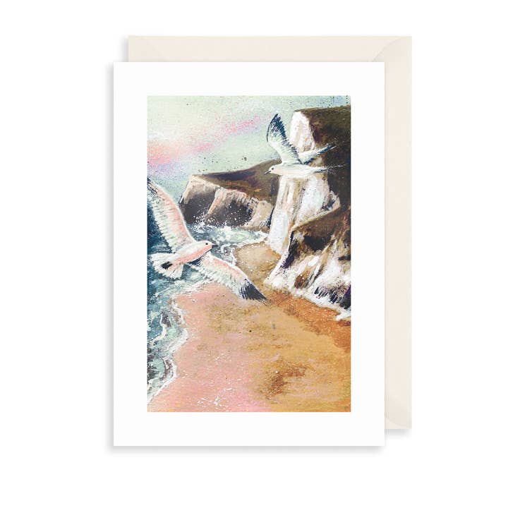 Gulls, Cliffs & Sea Birthday Card for wholesale by The Art File