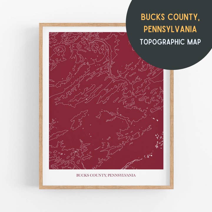 Bucks County, Pennsylvania Stampa mappa | 26 colori per la vendita all'ingrosso da parte di Map Maiden