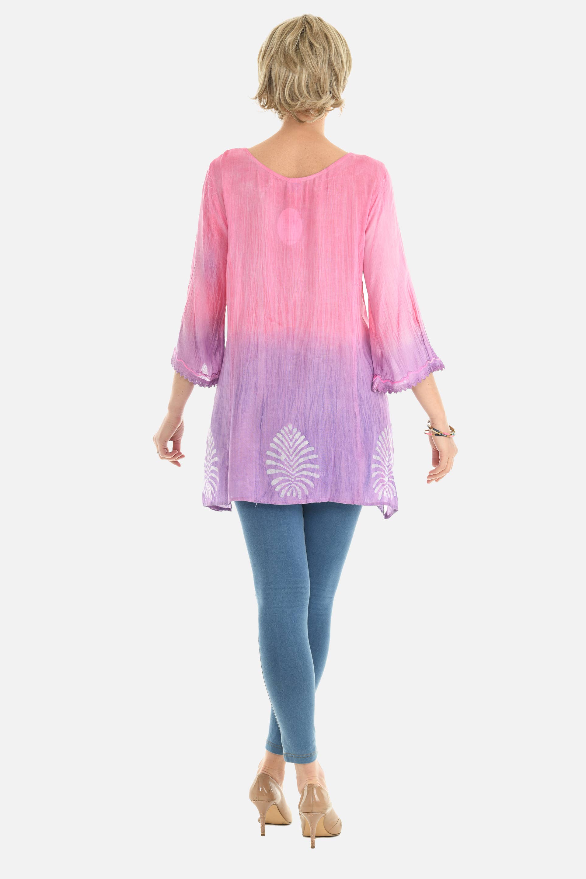 Shoreline Wear. INC - Wholesale Tunic - Women's - Geometric Wave Pom-Pom-Trim Keyhole-Front Tunic7