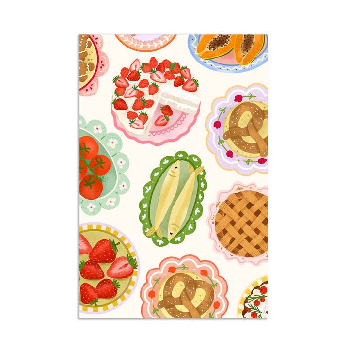 Mini card - gift tag - Christmas autumn cute food plates for wholesale by Muchable