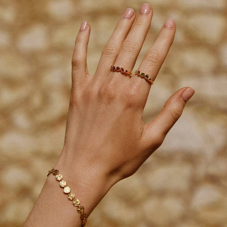 Agapée Jewelry - Wholesale Multi-Stone Ring - Koré Red Ring | Jewelry Gold Gift Waterproof2