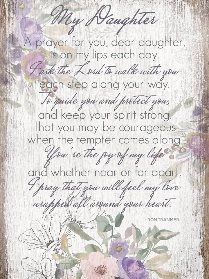 My Daughter - Timeless Sentiment Plaques 6X9 Wood Plaque for wholesale by Dexsa