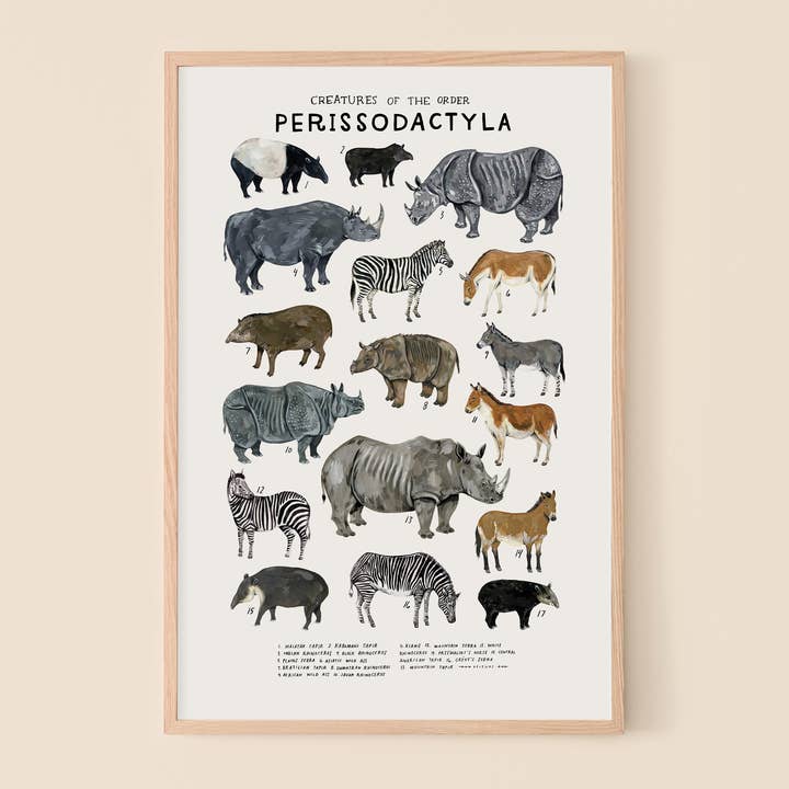 Périssodactyles : chevaux, rhinocéros, zèbres... pour la vente par Kelzuki