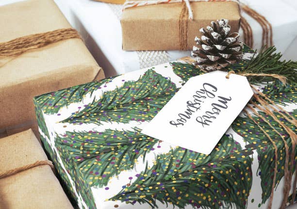 Pink House On River Road - Wholesale Flat Wrap - Nutcracker Christmas Holiday Gift Wrapping Paper6