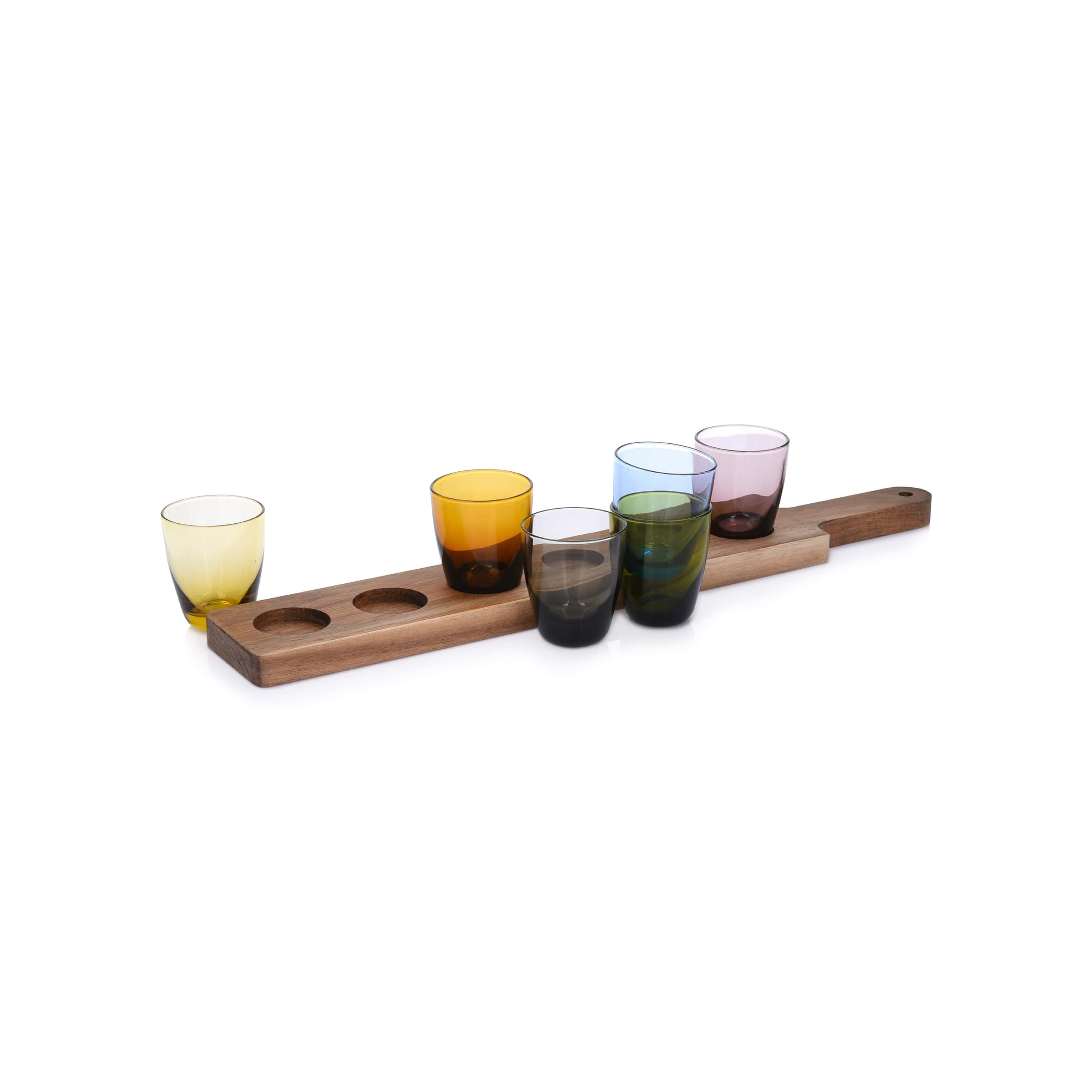 DUKA - Wholesale Shot Glass - Set of Six Colorful Shot Glasses with Tray2