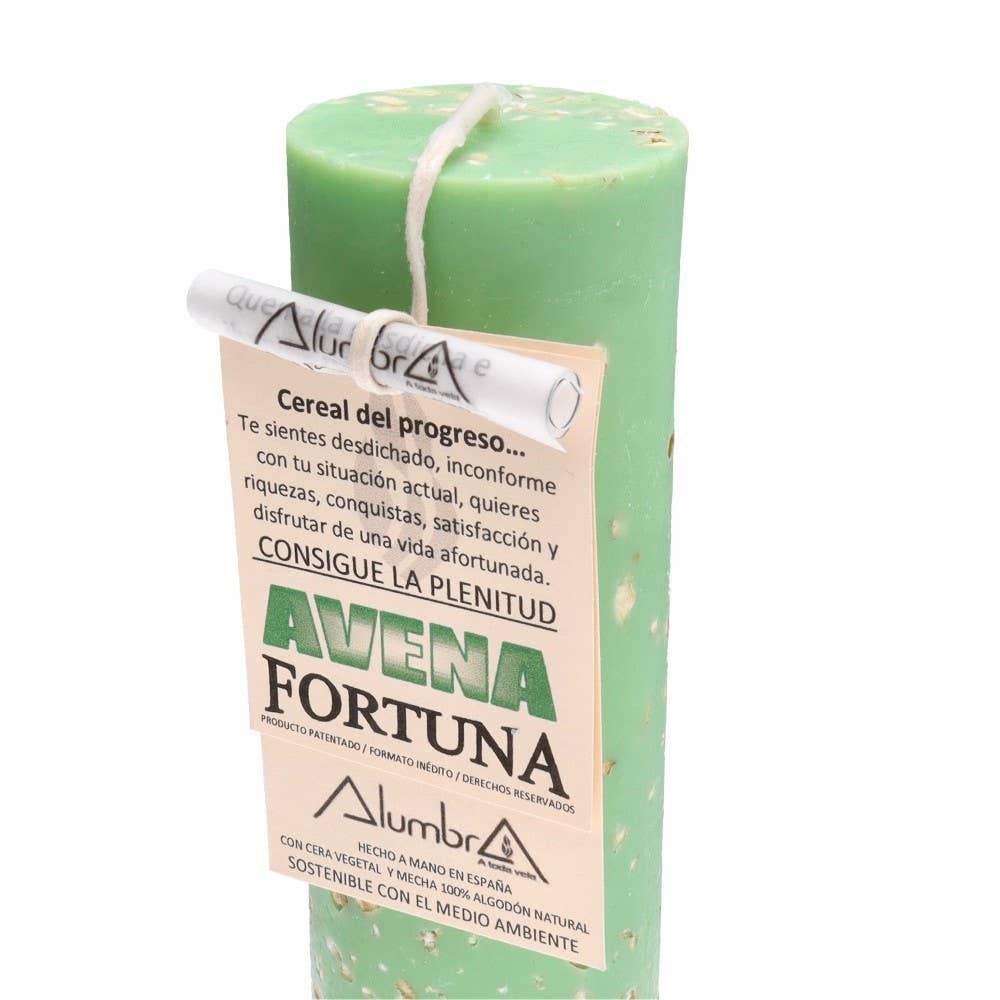 Vives de la Cortada S.L – Großhandel Stumpenkerze – Handgefertigte Kerze mit Hafer – Fortuna1