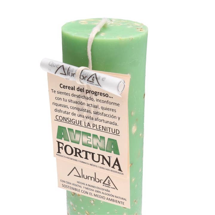 Vives de la Cortada S.L – Großhandel Stumpenkerze – Handgefertigte Kerze mit Hafer – Fortuna1