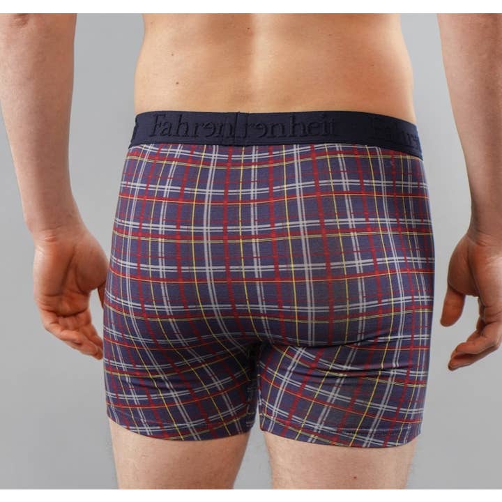 Fahrenheit – wholesale Underwear – Men's – Boxer Brief / Blue Plaid Cotton Men's Underwear