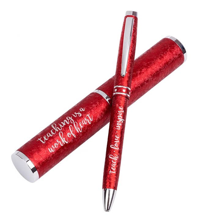 Pen in Case Red Teach, Love, Inspire for wholesale by Christian Art Gifts