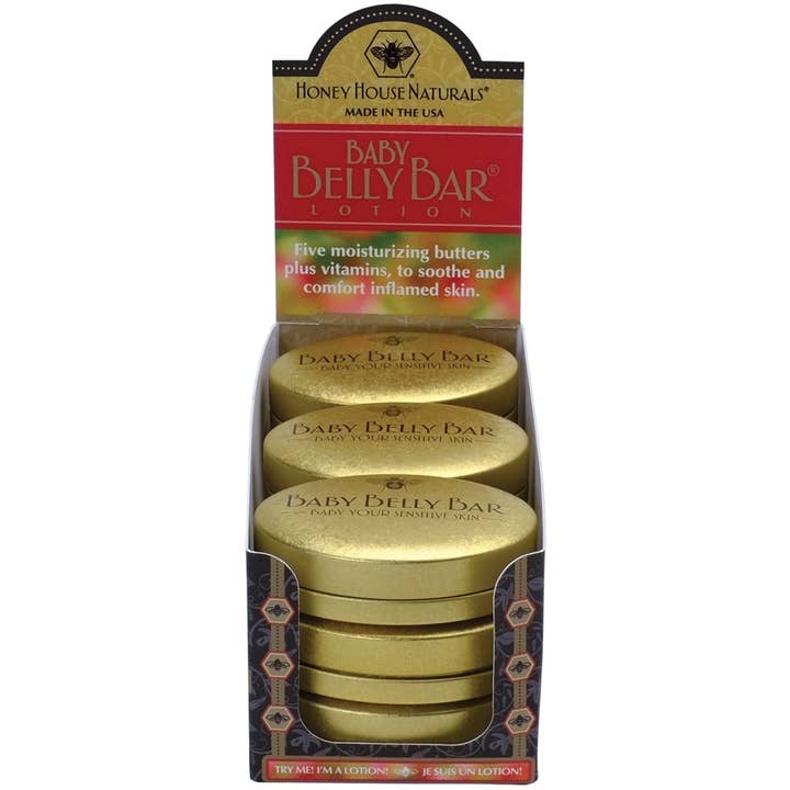 Honey House Naturals - Wholesale Solid Lotion - Baby Belly Bar Display Box - Free Tester - Save $