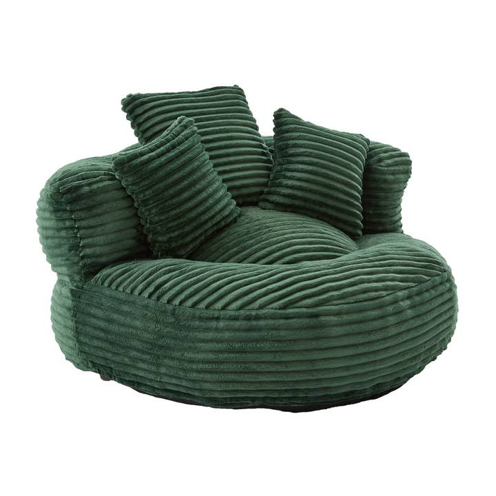 Rund gulvsofa i smaragdgrøn fløjl chenille loungestol KAMECONE for engroshandel hos Urban Meuble