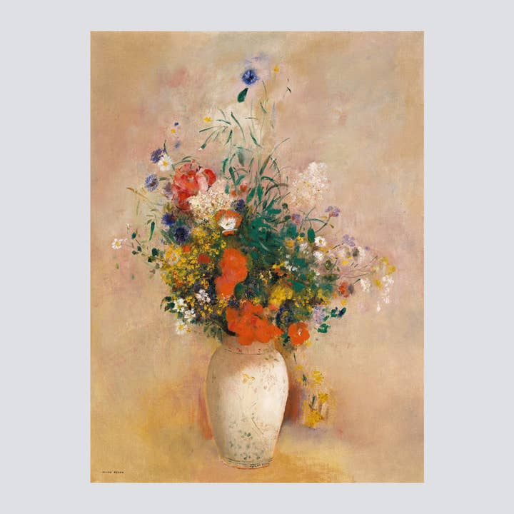 Vase de fleurs (Fond rose) (1906) Impression d'art pour la vente par Milisima Studio