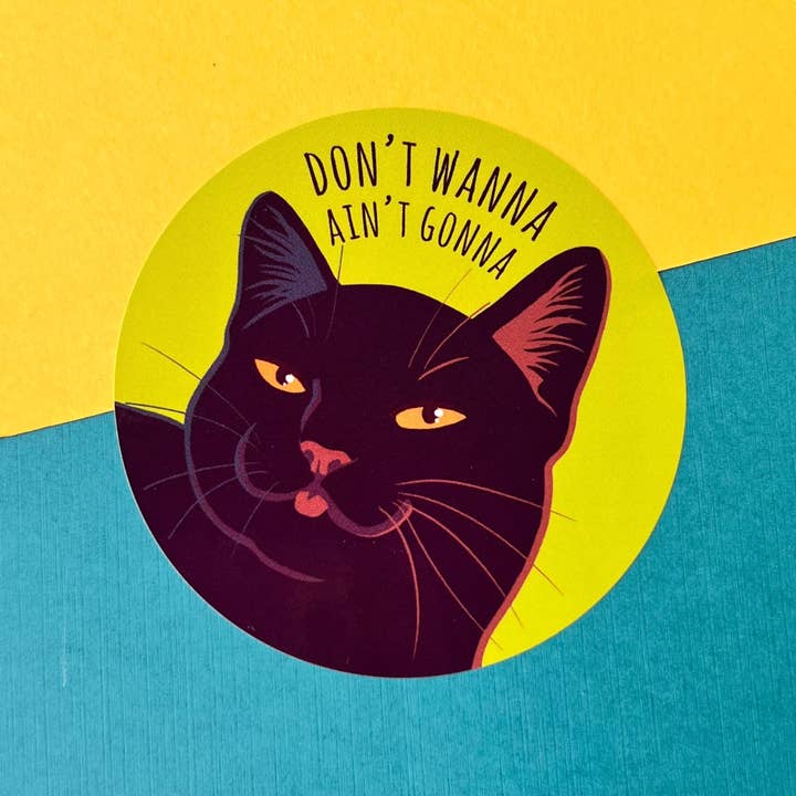 Sassy Black Cat Sticker for wholesale by Maddy Wilson Art