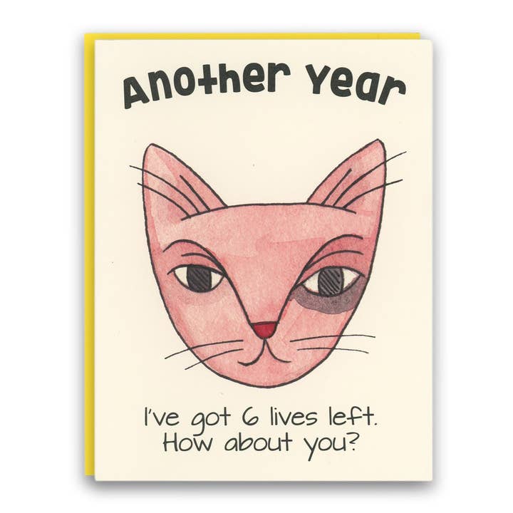Another Year card for wholesale by Cat People Press