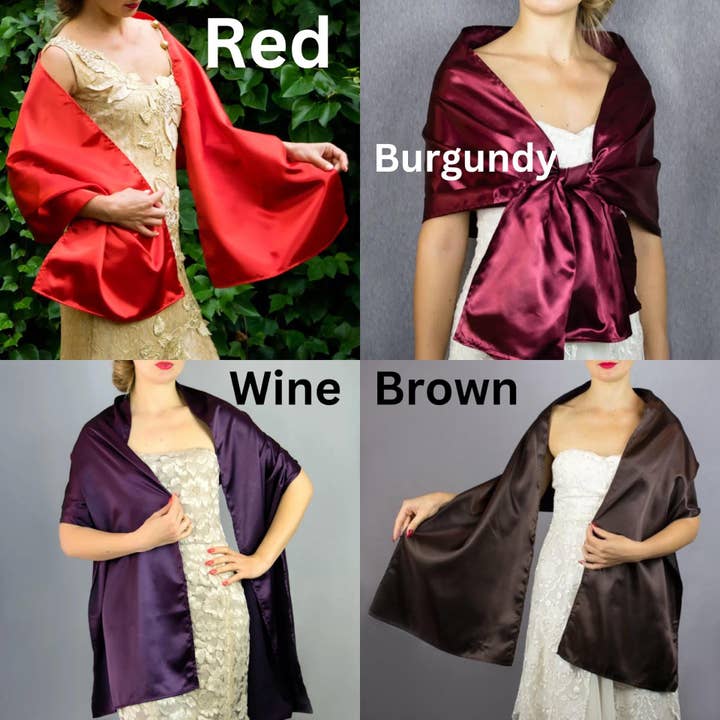BridalSpain - Wholesale Wrap - Women's - Gold Satin Scarf Wrap Shawl for Weddings and Prom6