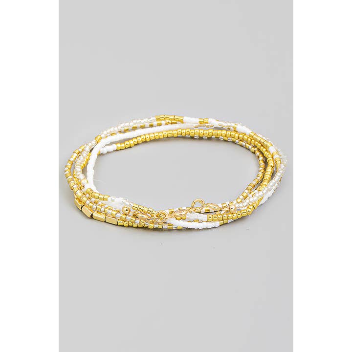 The Looks by Fame Accessories - Wholesale Jewelry Set - Dainty Assorted Bead Bracelet Set