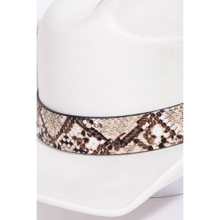 Collections by Fame Accessories - Wholesale Cowboy Hat - Women's - Western Snake Band Cowboy Hat