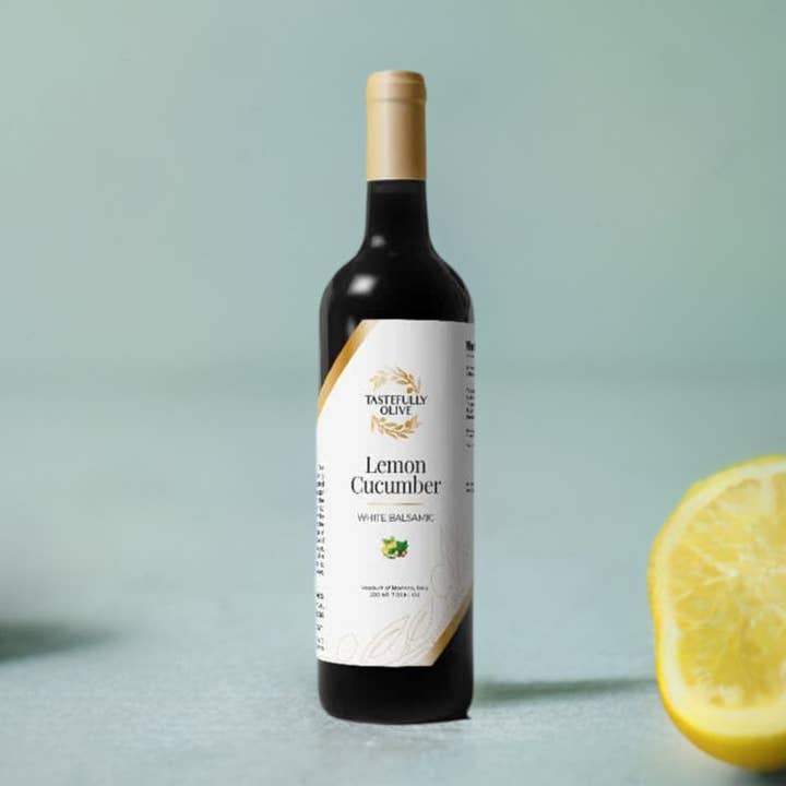 Lemon Cucumber White Balsamic Vinegar for wholesale by Tastefully Olive