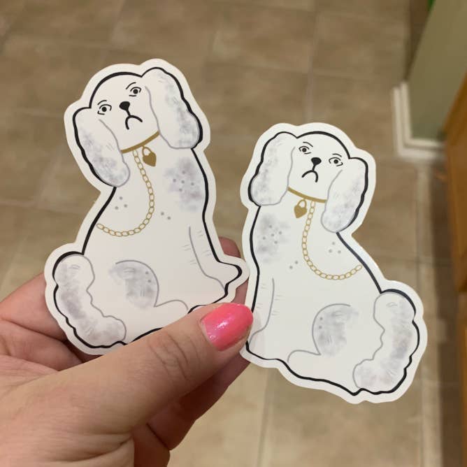 Adesivos individuais para cães White Staffordshire por atacado de Stylin Brunette & Troop Mahjong