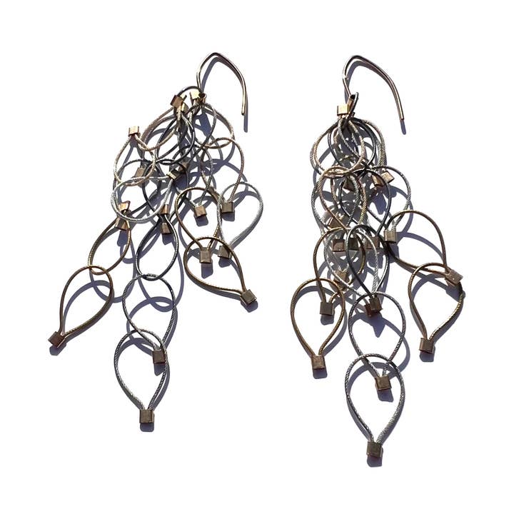 Multi-Interlock Teardrop Chain Hook Earrings for wholesale by Meghan Patrice Riley