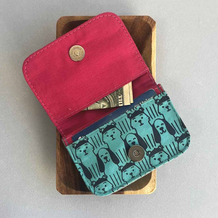 Malia Designs - Wholesale Card Holder - Unisex - Canvas Card Holder - Mini Wallet - Dog Prints