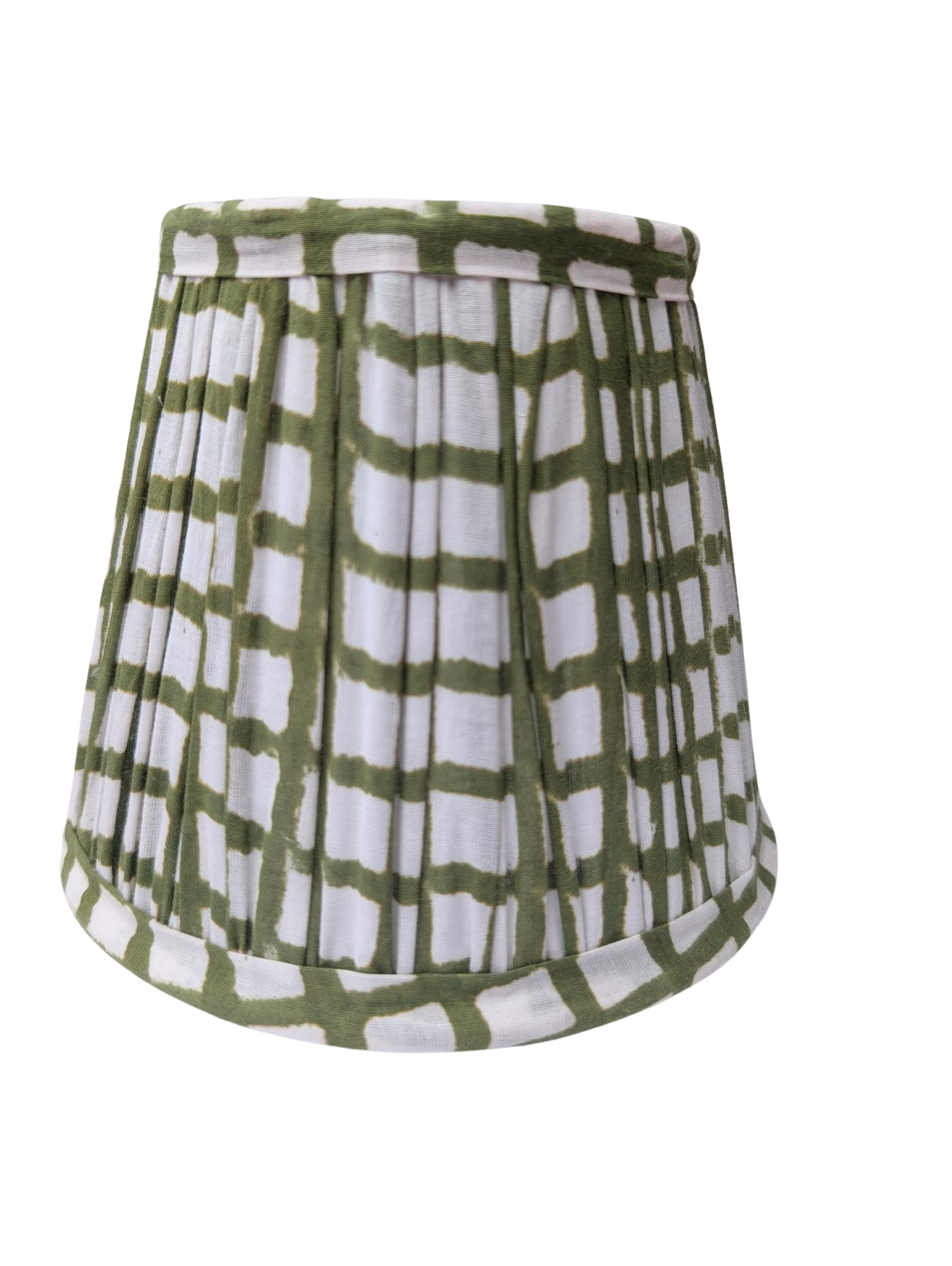 LNH EDIT - Venta al por mayor Mamparas - Pantalla de lámpara plisada verde con diseño de rejilla Empire6