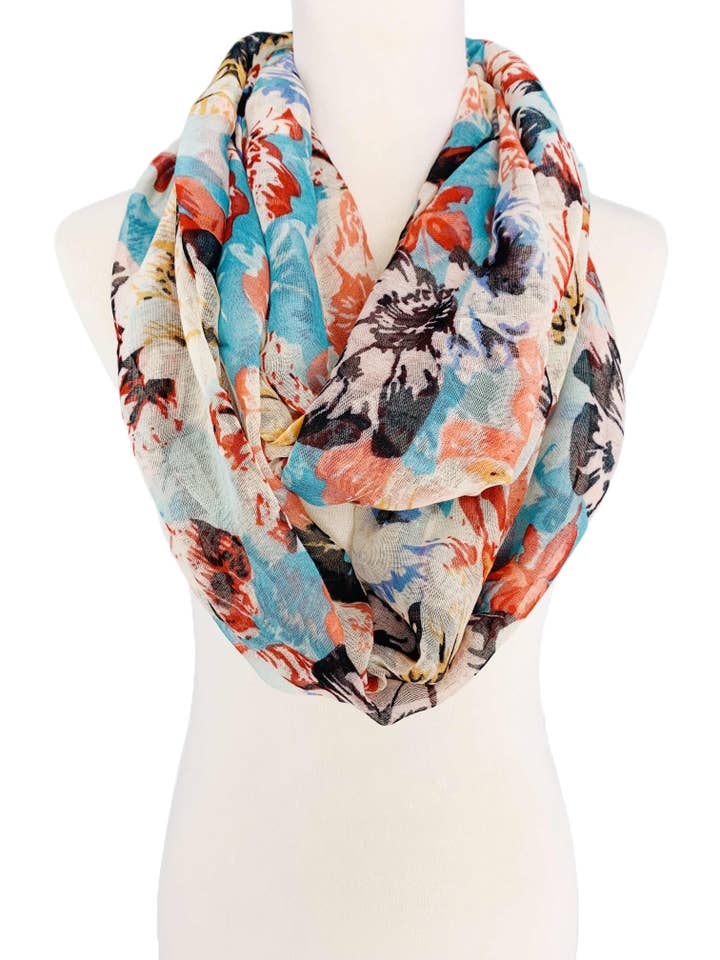 Abstract Floral Infinity Scarf for wholesale by JC Sunny Fashion