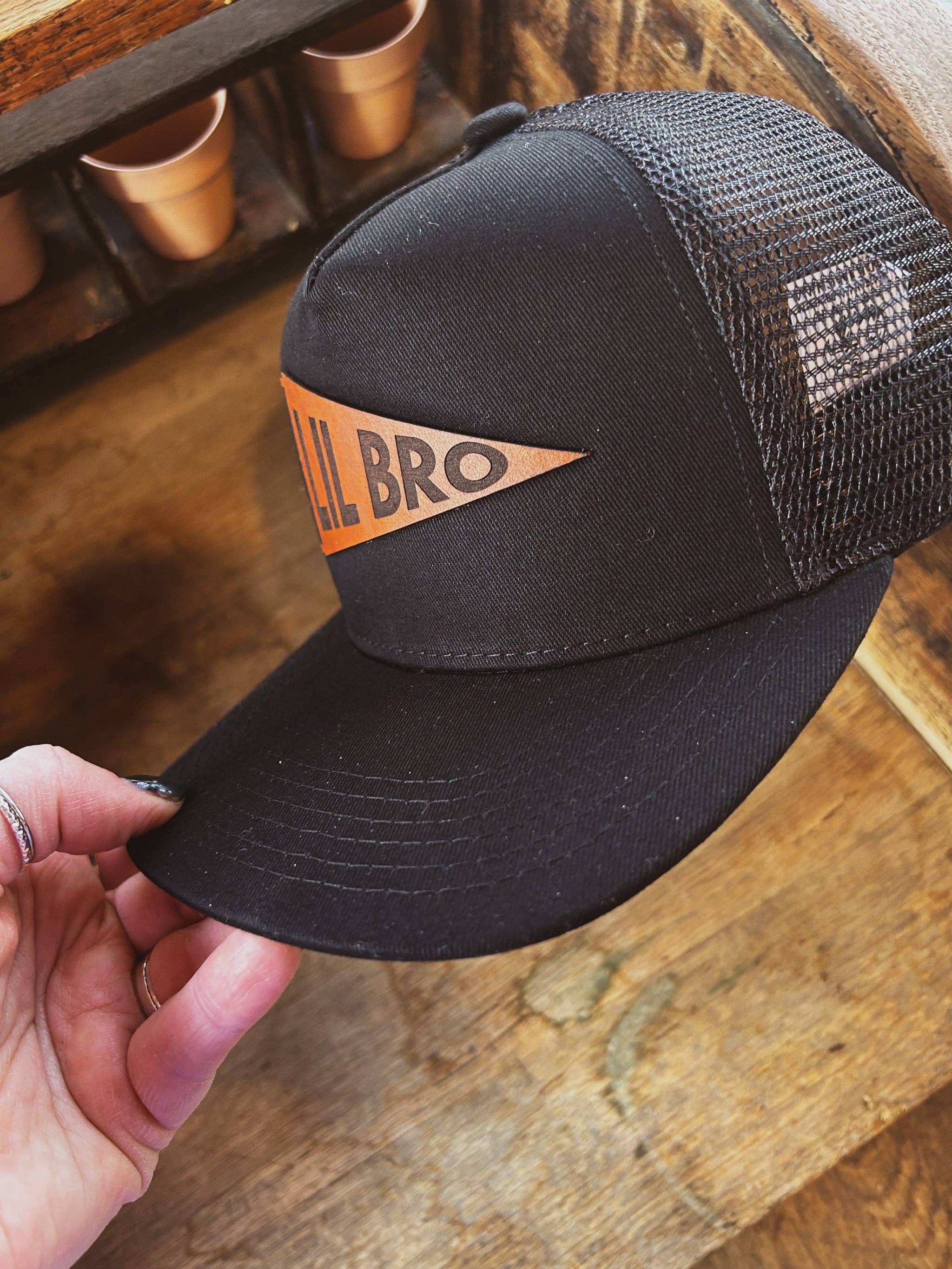 Left Grain - Wholesale Kids Hat - Kids - Big Bro and Lil Bro Pennant Leather Patch Kids Hat5