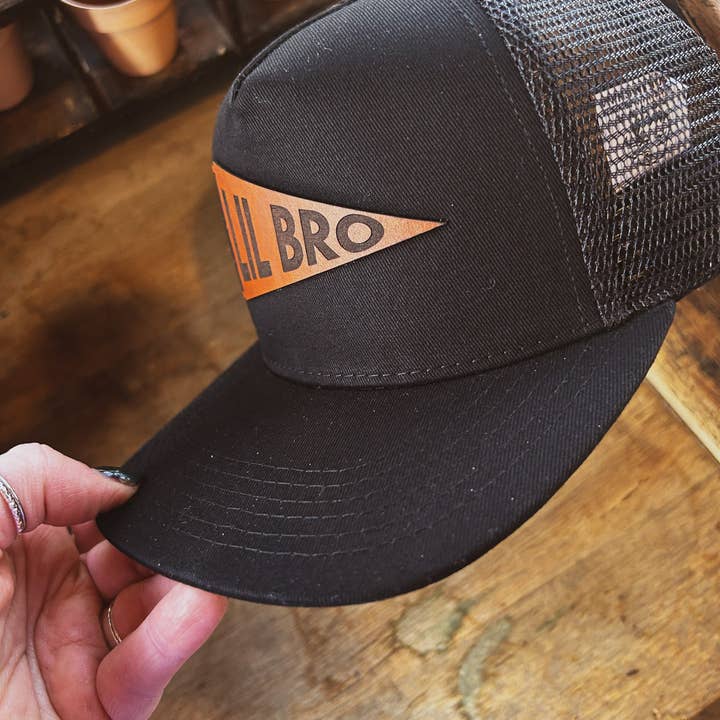 Left Grain - Wholesale Kids Hat - Kids - Big Bro and Lil Bro Pennant Leather Patch Kids Hat5