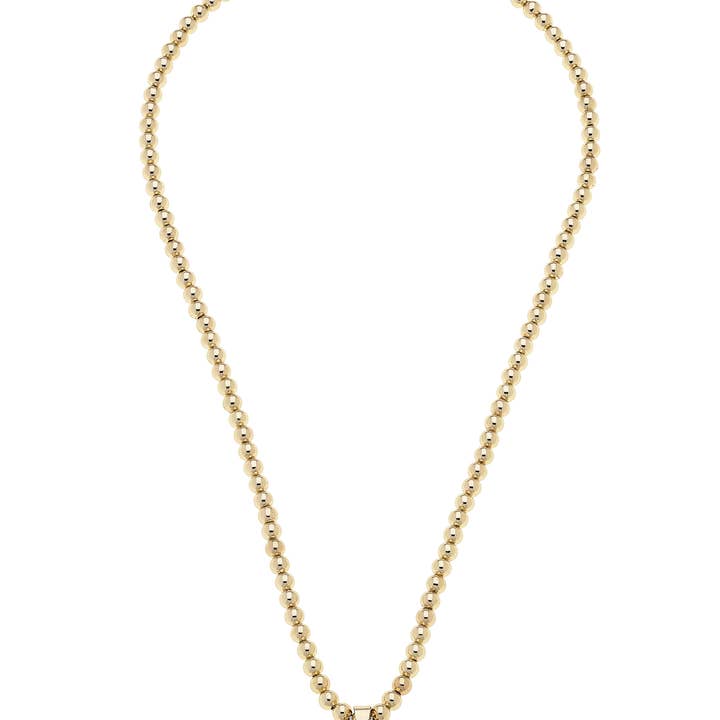 Oklahoma State Cowboys Pave Disc Necklace in Shiny Gold for wholesale by Canvas Style