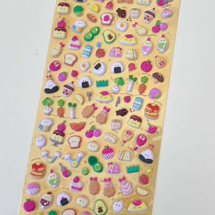 BCmini - Wholesale Sticker - 11023 Tiny Animal Food Court Puffy Assorted Stickers-1213