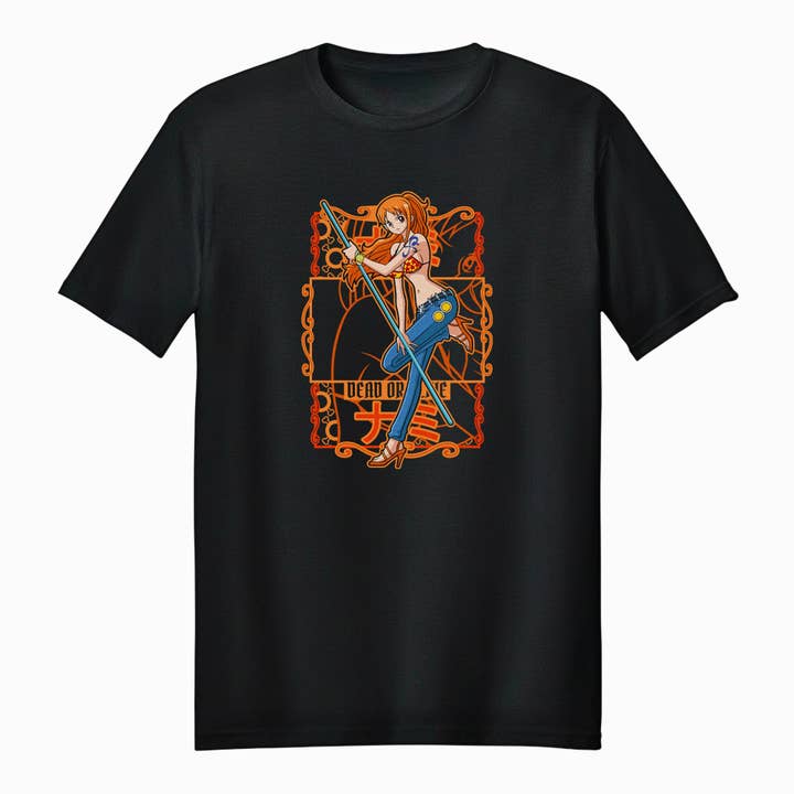 One Piece Nami Art Nouveau Adult Unisex T-Shirt for wholesale by Fundom