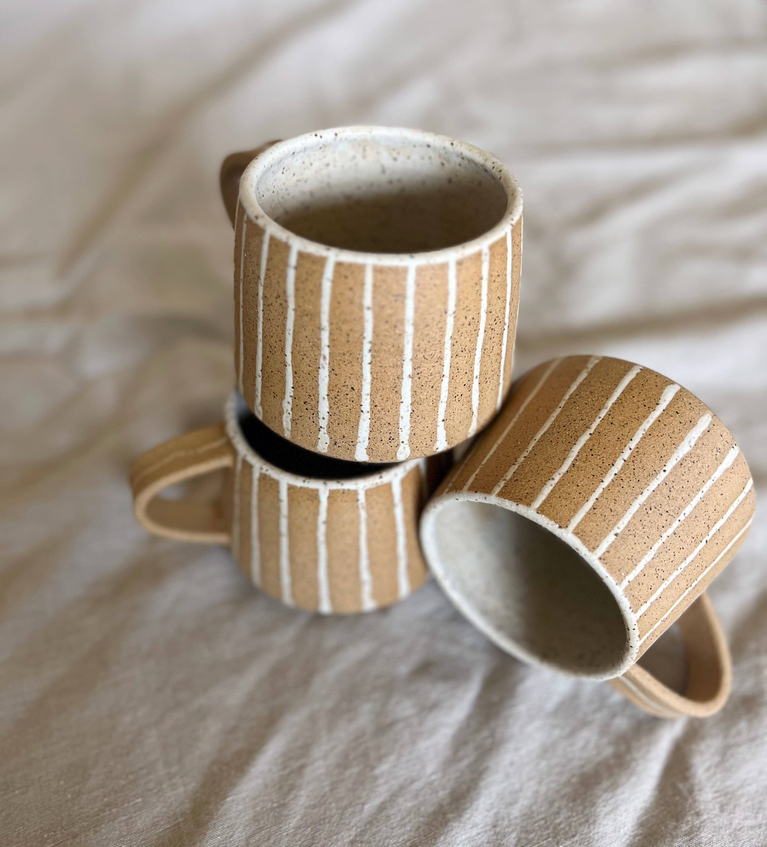 Void & Form Ceramics - Wholesale Coffee Mug - Cream Line Mug1