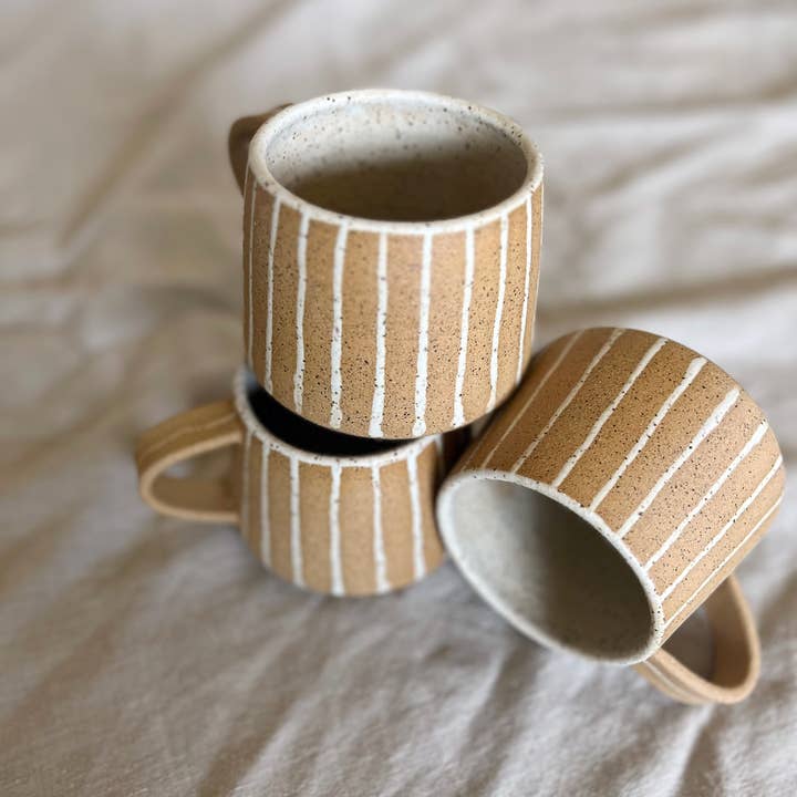 Void & Form Ceramics - Wholesale Coffee Mug - Cream Line Mug1