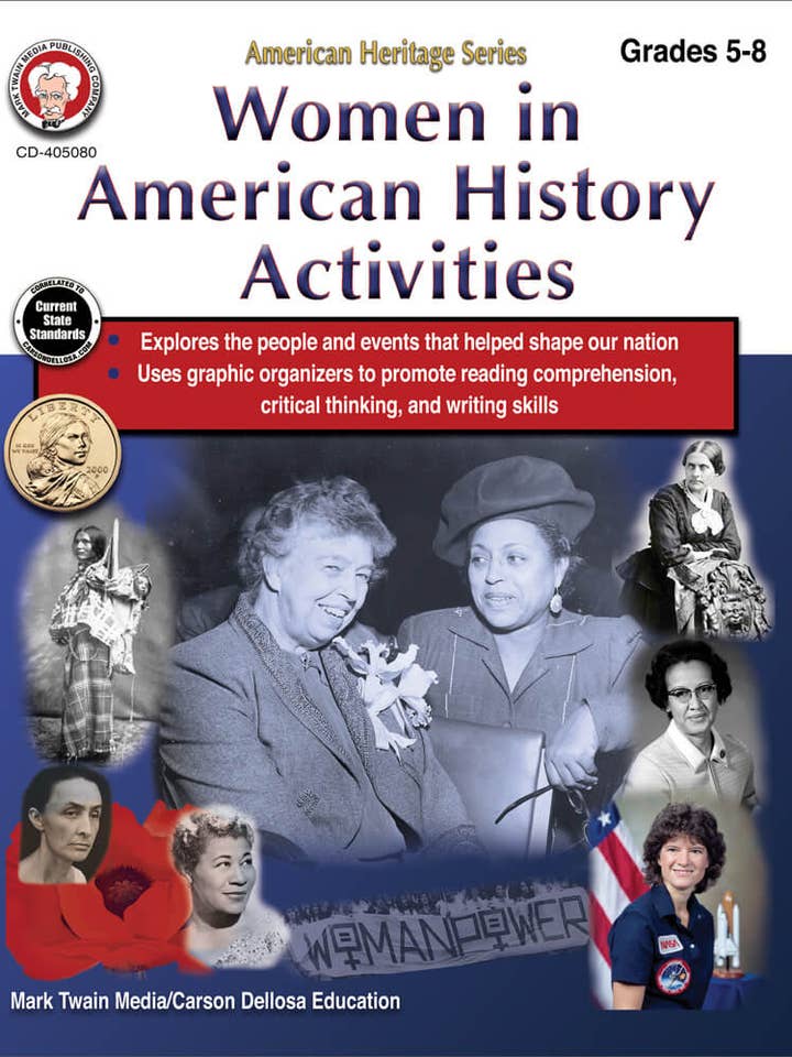 Women in American History Activities Workbook, Grades 5 - 8 for wholesale by Carson Dellosa Education