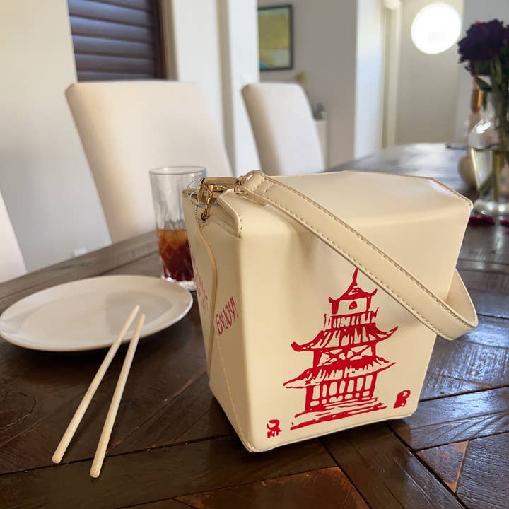 Takeout No Doubts Chinese Takeout Box Crossbody for wholesale by Bewaltz