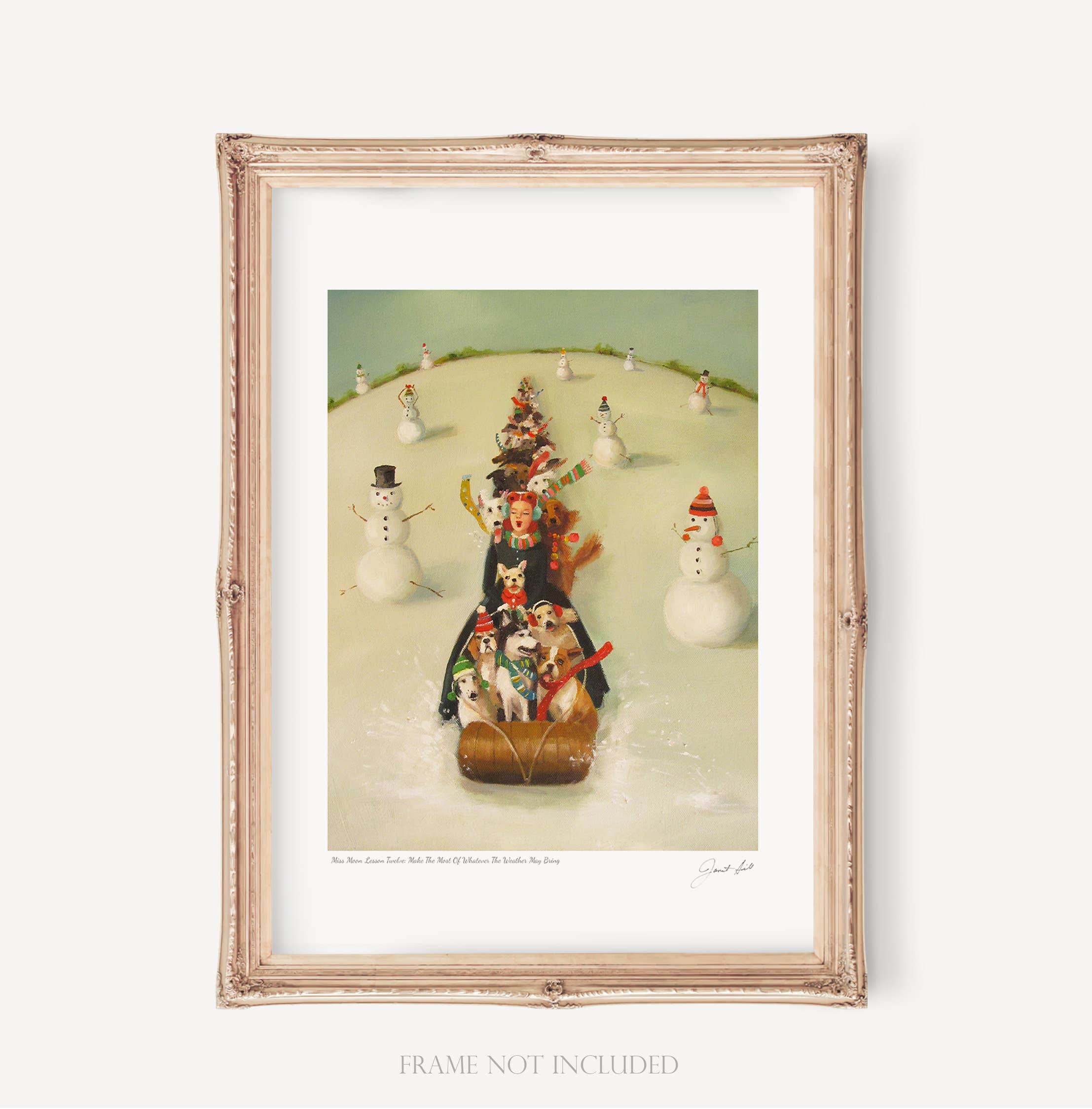 JANET HILL STUDIO - Vente Affiche d'art - Impression artistique Miss Moon Lesson Twelve - 11 po x 14 po