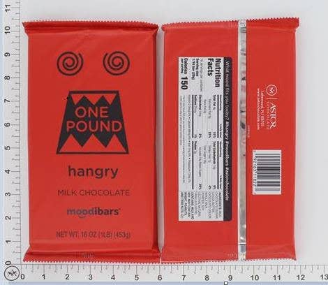 Astor Chocolate Corp. - Vente Barre chocolatée - Tablette de chocolat au lait solide Moodibar HANGRY de 1 livre2