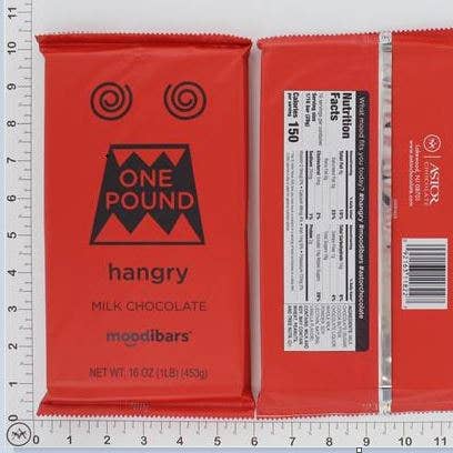 Astor Chocolate Corp. - Vente Barre chocolatée - Tablette de chocolat au lait solide Moodibar HANGRY de 1 livre2