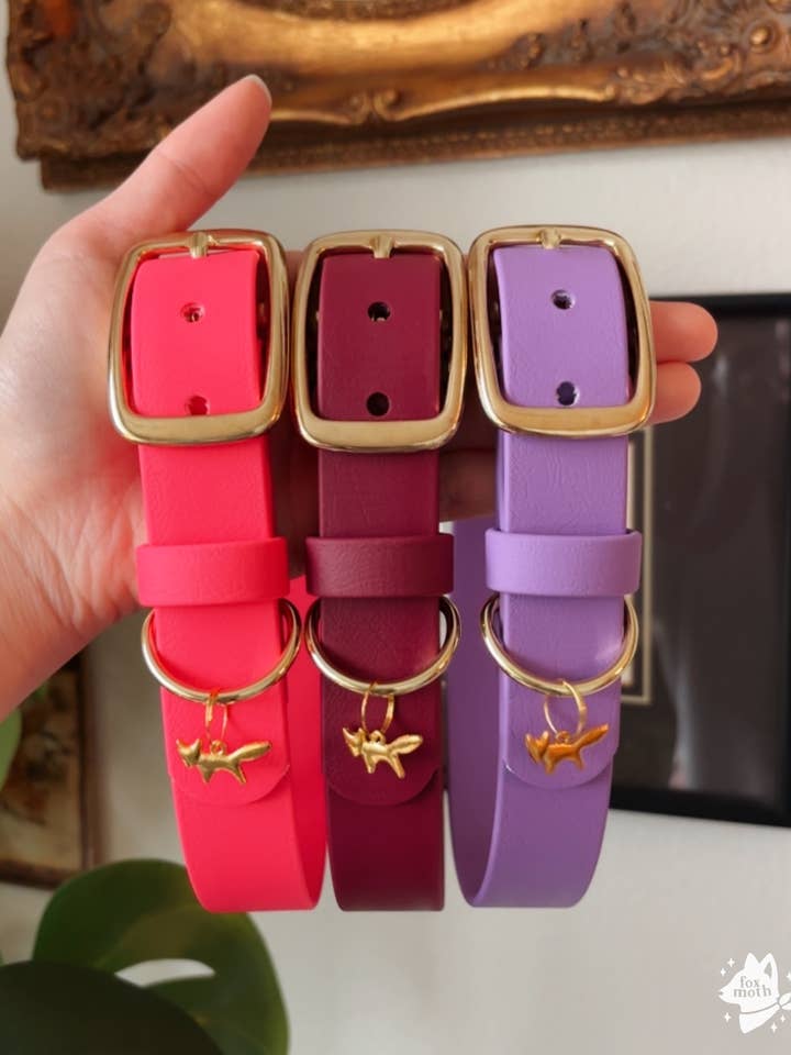 Waterdichte Biothane Hondenhalsband | Pioenroos, Merlot, Bes voor wholesale door FoxMoth