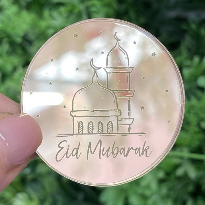 Eid Mubarak Cake Topper Disc | Acrylic Cupcake Charm for wholesale by Pretty Box Ltd