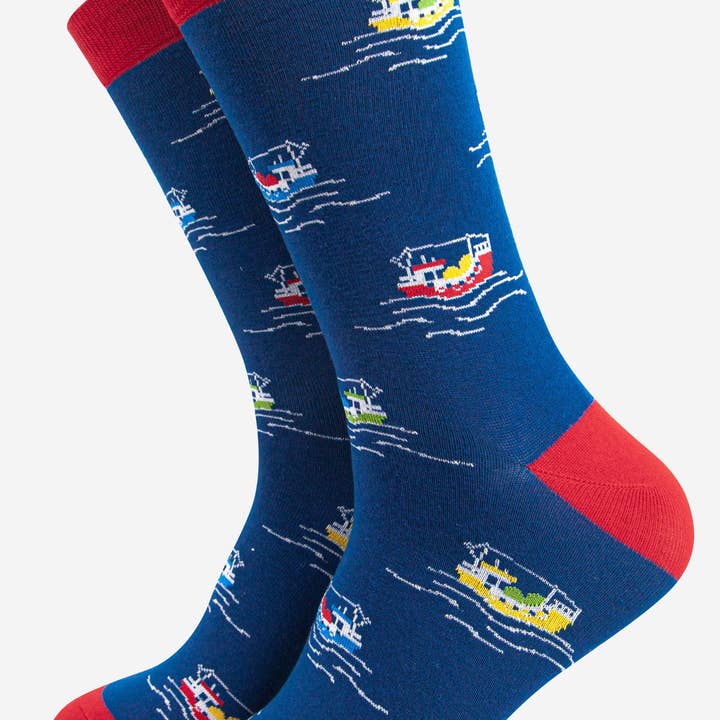 Men's Fishing Boat Bamboo Socks for wholesale by Sock Talk