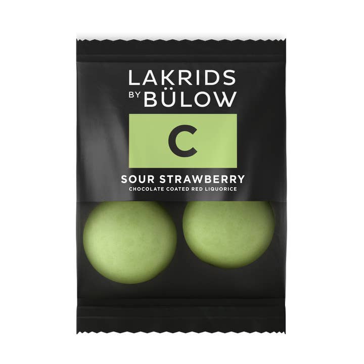 Limited Edition: 60 cnt box- 2pk MINI's - C Sour Strawberry for wholesale by Lakrids by Bülow